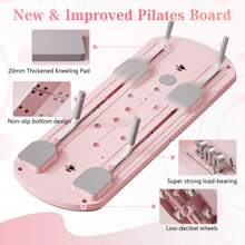 SIDIANBAN Pilates Board, Foldable Pilates Reformer Set, Multi-Purpose Pilates Reformer Board For Home, Pilates Exercise Sliding Board Fitness Equipment For Men, Women