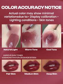 سلسلة COLORKEY Air Lip Glaze Gloss، أحمر شفاه سائل، مرآة، لمعان الشفاه، لامع، مائي، طويل الأمد، للمبتدئين للنساء للاستخدام اليومي، هدية للنساء الأم الزوجة الأخت الفتاة المراهقة الصديقة، للحفلات، حفلات الشاطئ السفر العطلة التخييم في الهواء الطلق، المكياج - مشاهدة 8
