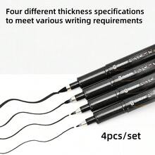 4-Piece Artistic Calligraphy Brush Set With Beautiful Floral Fonts, Perfect For Signing And Journaling, Perfect For Back To School (Styles Shipped Randomly).