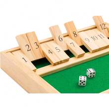 Shut The Box - Fun Table Math Game With Wooden Board For Adults & Kis - 12 Spots Dice Game With 2+ Player Games - Ideal For Game Night, Travel - (Ages 8+) - mặc định - Xem 4
