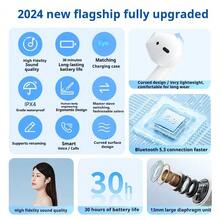 Tai nghe Bluetooth không dây Lenovo TC3302 màu đen, nhét tai bán trong, thoải mái, Bluetooth 5.3 dành cho chơi game, thể thao và nghe nhạc, tương thích với điện thoại Apple, Huawei và Xiaomi - màu đen - Xem 5