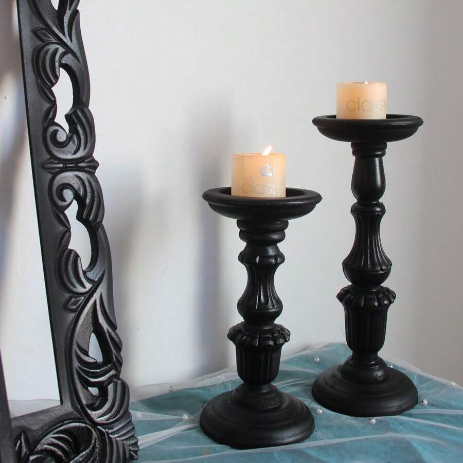 黑色新款圣诞系列手工甜点桌复古手工木质简约多功能乡村风支架多肉植物架烛台家居装饰桌面摆件