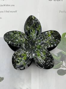 1 pieza/6 piezas/12 piezas Pinzas para el cabello con flores de plástico ABS brillante, adecuadas para playa, viaje, fiesta, vacaciones, vuelta al colegio, accesorios de peinado dulce, pinzas de moda, pasador de pelo de moda, accesorios para el cabello de invierno - Multicolor - Ver 9