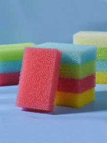 5 szt./1 szt. Kolorowe gąbki kuchenne - nieprzywierające, beztłuszczowe gąbki czyszczące o fakturze przypominającej luffę, ułatwiające mycie naczyń i sprzątanie domu