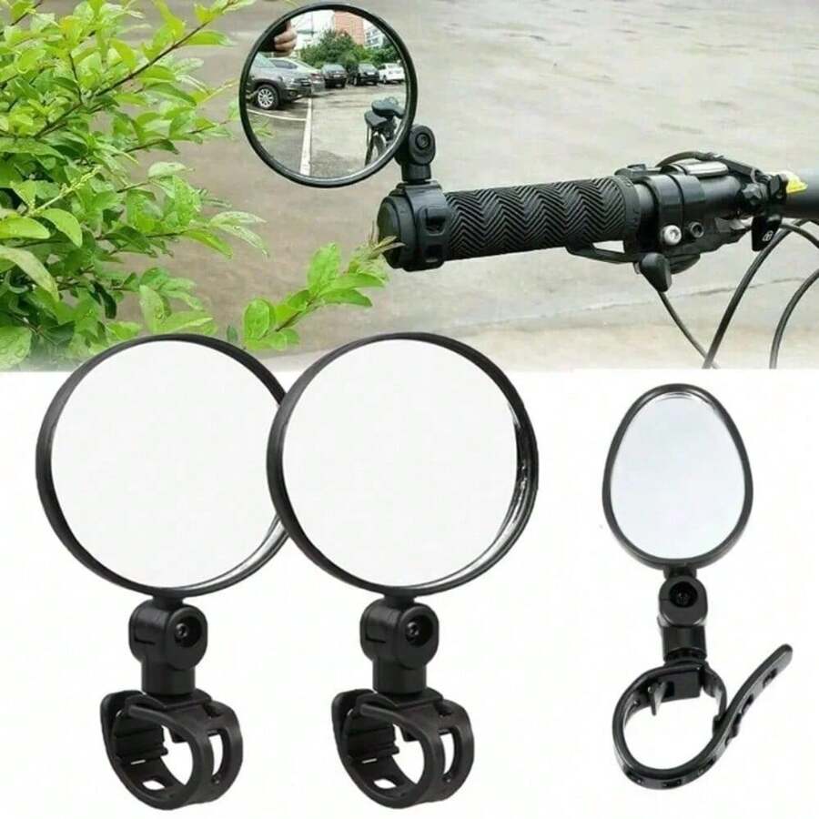 Universal Motorcycle Bike Handlebar Rearview Mirror Adjustable 360 Rotation