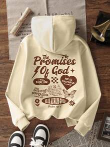 1pc Tween Girl Thermal Lined Thick Warm Sweatshirt, Young Student Clothing, Suitable For Kids Autumn/Winter Long Sleeve Top - Apricot - View 3