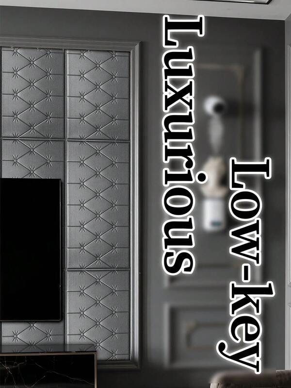 6 pièces Panneaux muraux en mousse 3D auto-adhésifs 70 cm * 35 cm, revêtement , décoration anti-collision, coussin moelleux, papier peint pour revêtement mural, tête de lit, , imperméable, isolation sonore, isolation thermique, décoration murale anti-collision