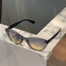 1 pieza de nuevo marco de gafas de material de policarbonato con diseño de ojo de gato, lentes degradados, montura pequeña, de estilo retro para mujer para uso al aire libre