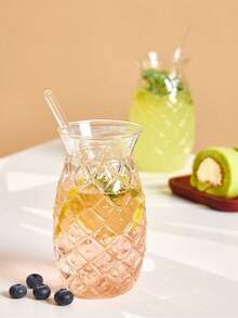 1 pièce Verre à cocktail au design d'ananas, verre à vin transparent, verres à champagne créatifs, tasses à boire, pour bar, pub, club, restaurant, usage domestique, articles de verrerie, sans paille - Multicolore - Voir 10