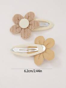 10pcs/Set Teen Girls' Faux Fabric Polka Dot & Flower Hair Clips, Beige, Suitable For Beach, Travel, Photography, DIY Decoration, Won't Damage Hair, Daily Use - Multicolor - View 4