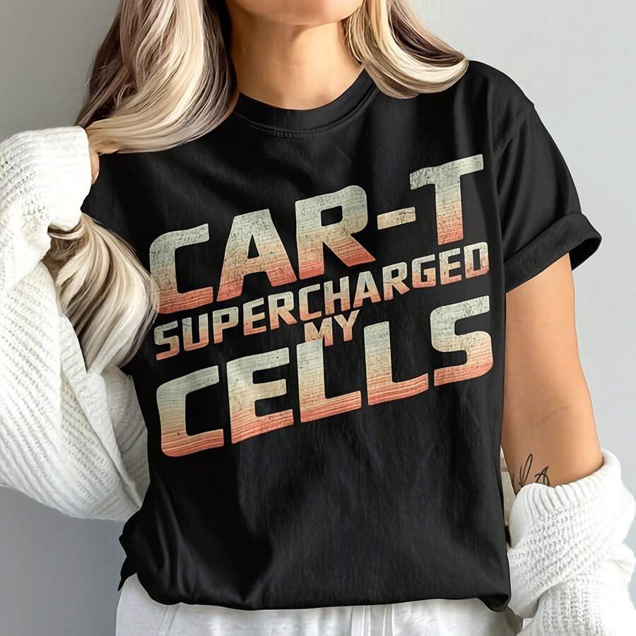 R-T Ercharged My Cells Shirt, Funny Chemo Shirt, Ncer Warrior Shirt, Ncer Survivor Gift, Funny Ncer Shirt, Uni T-Shirt - 黑色1 - 查看 1