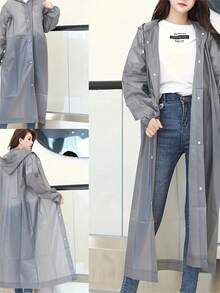 Impermeable de 1pz 3pz 5pz, Impermeable portátil, Poncho de lluvia reutilizable, Impermeable de emergencia, Elegante impermeable de EVA engrosado para adultos, Poncho impermeable de viaje abierto, Impermeable de alta calidad con capucha y cordón - Multicolor - Ver 3