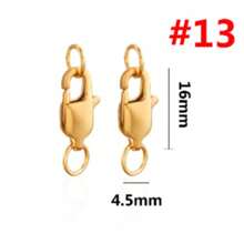 1/10 Pcs 304 Stainless Steel 18k Gold-Plated Rectangular Buckle Fishtail Buckle Spring Buckle Double Loop Lobster Clasp, Women's Stainless Steel Jewelry Lobster Clasp DIY Bracelet Necklace Connecting Clasp Buckle Head Accessories