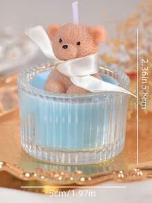 1 pièce Bougie en verre en forme d'ours en peluche mignon, parfaite pour le bien-être personnel et un excellent cadeau. Élément de décoration d'intérieur photogénique, s'associe bien avec une bougie parfumée apaisante. Bougie de niche haut de gamme, convient comme cadeau d'anniversaire ou décoration d'intérieur. - Multicolore - Voir 13