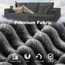 RicenPotato 105'' Plush Cloud Sectional Couch, (Gray)Boneless L Shape Couch With Deep Seat, Sectional Sofa, Living Room Sofa, No Assembly Required, Minimalist Modular Couches Sleeper For BedroomApartment Lounge,Sofa De Sala, Couch, Sofa Cama, Muebles Para Sala, Christmas Decoration, Christmas Decorations For Home, Living Room Set Furniture. - 深灰色 - 查看 8