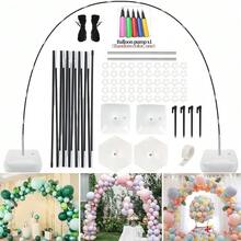 1 Set Adjustable Balloon Arch Kit, Includes Balloon Arch Stand (With Fillable Base), Balloon Clips, Balloon Strips, Suitable For Weddings, Birthday Parties, Halloween Parties, Christmas Parties, Holiday Decorations, Graduation, Christmas - Multicolor - View 20