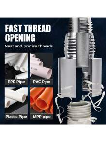 2pcs Integrated Internal & External Thread Tool, Dual-Function Pipe Threading Cutter, Electric Drill Compatible PVC Plastic Pipe Threading Processing Set, Essential For Home Repair