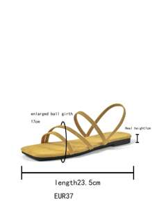 新款时尚女士拖鞋，时尚休闲罗马风格一脚蹬凉鞋，颜色有黑色、米色、棕色、咖啡色、橙色，休闲平底拖鞋，纯色厚织舒适沙滩凉鞋，博主推荐厚底凉鞋，夏季沙滩鞋，优雅扣环低跟圆头拖鞋，防臭防滑简约鹿皮绒面革户外拖鞋，百搭平底一脚蹬鞋，女士平底凉鞋建议选择大一码 - 黃色 - 查看 8