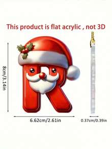 1pc Christmas 26 Alphabet Hanging Decorations - 2D Acrylic Alphabet Tree Hanging Christmas Decorations For Home & Office,Perfect For Holiday Parties & Gifts,Christmas Decrations(Please Remove The Film And Use It,Rope Color Random.)