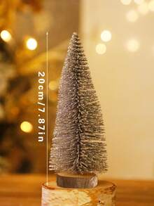1pc/2pcs/4pcs Christmas Tree Decoration Desktop Ornaments Simulation Mini Silver Christmas Tree With Bow Suitable For Christmas Holiday Party Decoration, Living Room Decoration, Table Decoration, Home Decoration Natural Pastoral Country Style, Mantel, And Fireplace Display, Ideal For Christmas Themed Parties And Holiday Enhancement, Festive Design Christmas Decorations Winter Christmas Decorations Home Christmas Gifts Christmas Decor - Multicolor - View 9