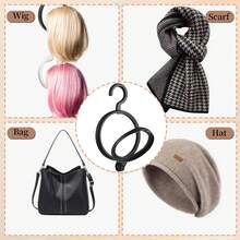 3 PCS Hanging Wig Stand Foldable Holder Portable Collapsible Rack For Multiple Wigs Or Hats Holder Wig Stand Display Tool (Black)