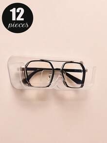 12 peças/10 peças/4 peças/3 peças/2 peças/1 peça de material plástico rígido sem furos, suporte para óculos de sol, caixa de armazenamento, estojo para óculos de sol, acessórios de exibição, adequado para colocar no quarto, sala de estar, banheiro ou escritório - multicolorido - Ver 12