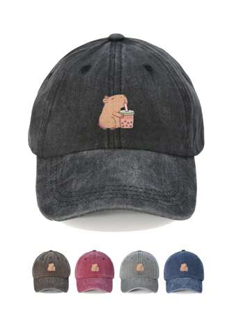 1 pieza Gorra de béisbol con estampado de té de burbujas lindo - Poliéster transpirable, para exteriores, vacaciones, todo el año, regalo de cumpleaños de amigos, diseño de taza novedoso