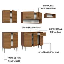 Madesa Emilly Complete Modular Integral Kitchen 229cm Mm 13 Brown Color - Brown - View 4
