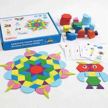 木制形状拼图积木创意拼图早期教育玩具七巧板 7 件木制形状板 益智玩具，脑筋急转弯，益智游戏，益智游戏>智力游戏，智力平板电脑，木制玩具>智力游戏 - 彩色 - 查看 12