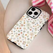 Funda para teléfono (1 unidad) con estampado único de leopardo y flores en 360°. Diseño 2 en 1 bonito y minimalista. Resistente a caídas y golpes. Cobertura total. Compatible con phone 16 Pro/16 Pro Plus/16/15/14/13/12/11. Elegante y perfecta para las fiestas - Blanco 2 - Ver 3