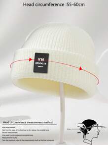 1 pieza Gorro de punto fino, suave y cómodo para otoño/invierno, adecuado para uso casual al aire libre, ideal para combinar con atuendos de otoño y como regalo