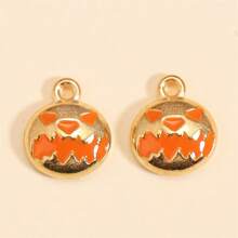 10pcs Halloween Enamel Accessories Pumpkin & Ghost Pendant, Suitable For DIY Jewelry Making Earrings Necklace Crafts Halloween Party Gifts