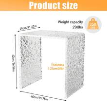 Acrylic End Table, U-Shaped Side Table With Rounded Edges, Stylish Modern Coffee Table Small, Shower Benches, Acrylic Step Stool, Thickened Clear Footstool Bathroom (40 X 29 X 42 Cm) - Transparent - View 4