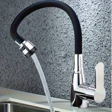 1 件 360° 旋转灵活厨房水龙头，单柄冷热混合水龙头，带硅胶软管，镀铬抛光表面，阀芯和底座安装，适用于现代厨房、浴室梳妆台、房车和家用水槽