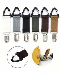 1/2/5个装旅行帽夹，可挂在手提包、背包、行李箱、户外旅行沙滩帽上，新款无弹力布帽夹，便携式帽子伴侣夹，旅行必备，绝佳礼品之选 - 彩色 - 查看 4