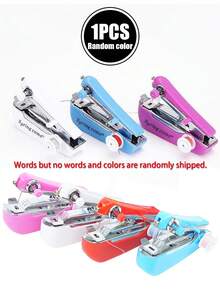 1 PIEZA Máquina de coser manual portátil de color aleatorio, herramienta de costura para el hogar y viajes, costura rápida DIY, máquina de coser ligera y portátil, accesorio de costura esencial para entusiastas de la costura y manualidades - Multicolor - View 4