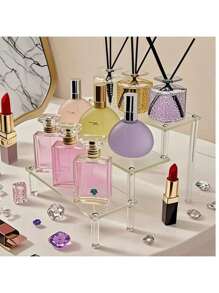 Klare Acryl Präsentationsständer, Ausstellungsregale für Dekorationen, Nagellack, Parfüm, Duftkerzen, Lufterfrischer, Haushaltsspeicher-Organizer für Schreibtisch, Büro, Schminktisch, Schlafzimmer, Badezimmer, Zuhause, Wohnheim, Raumdekoration
