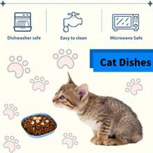 10 Stücke Katzen Näpfe + 1 Stück Aufbewahrungsregal, flache Katzenfutter Näpfe, breite Näpfe für Katzennassfutter, geeignet für Schnurrbart-Katzen, Katzen Wassernäpfe für Innenbereich, rutschfeste Fütterungsschale, geeignet für kleine Katzen, Kätzchen und kurzbeinige Katzen