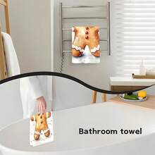 1set/2 Pieces /100 Pieces Christmas Gingerbread Man Patterned Kitchen Towels And Dishcloths, Suitable For Interior Decoration In Restaurants, Kitchens And Bathrooms, As Well As Party Decoration. They Can Be Given As Festival Gifts