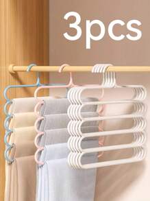 5/3/1 pezzo Portapantaloni a 5 ripiani salvaspazio, organizer multifunzionale per armadio, appendiabiti in plastica per pantaloni, organizer per armadio per pantaloni, jeans, gonne, sciarpe, camera da letto e asciugatura sul balcone, accessorio per la decorazione della casa, adatto per pantaloni, gonne, sciarpe, conservazione domestica, decorazione della casa, regalo per la Festa del Papà