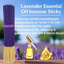 25/55/125 支白鼠尾草熏香棒，8.66 英寸，清新空气，适合瑜伽和冥想，净化心灵，消除负能量 - 薰衣草 - 查看 2
