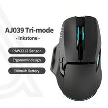 NACODEX AJAZZ AJ039 Kabel/Drei-Modus-Maus Yingst A704F Sensor mit niedriger Latenz, praktische Büromaus, leicht mit 124 Gramm, coole Beleuchtung, 500 mAh Akkulaufzeit, Gaming-Maus unterstützt Multi-System Windows, Android