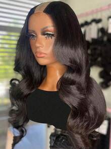 Peluca de cabello humano con parte en U, onda corporal, densidad del 180%, color natural - SNatural - Ver 1