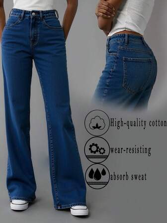 2025新款复古休闲直筒超紧身高腰时尚水洗浅蓝色女式牛仔裤