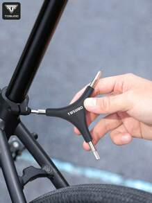 TOSUOD Bicycle Repair Tool, Mountain Bike Repair Three Headed Wrench, Multifunctional Hexagonal Y-Shaped Tool - Black - View 3