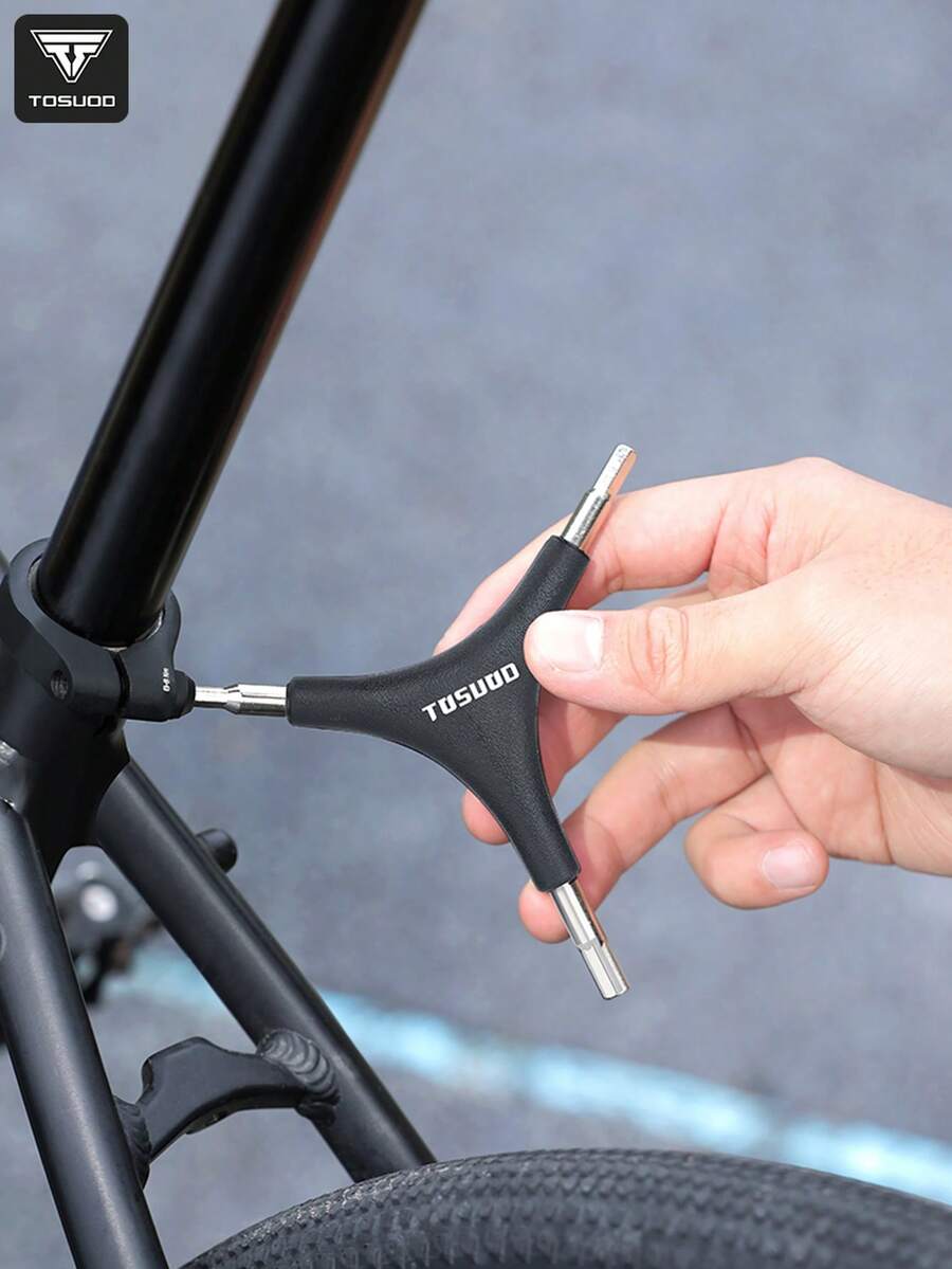 TOSUOD 自行车维修工具，山地车维修三向扳手，多功能六角Y型工具