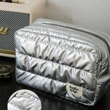 1 pieza Bolsa de cosméticos grande y portátil de patrón de nube suave, bolsa de aseo de alta calidad para llevar en la mano, con estilo bohemio, para vacaciones en la playa, baño, colección de dormitorio, gran capacidad