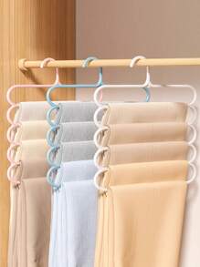 5/3/1 pezzo Portapantaloni a 5 ripiani salvaspazio, organizer multifunzionale per armadio, appendiabiti in plastica per pantaloni, organizer per armadio per pantaloni, jeans, gonne, sciarpe, camera da letto e asciugatura sul balcone, accessorio per la decorazione della casa, adatto per pantaloni, gonne, sciarpe, conservazione domestica, decorazione della casa, regalo per la Festa del Papà