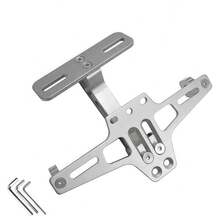 حامل لوحة ترخيص خلفية للدراجة النارية مصنوع من سبيكة الألومنيوم بدون مصباح، حامل لوحة ترخيص عالمي للدراجات الكهربائية