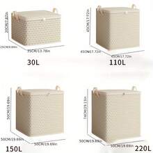 超大 220L 储物箱 - 多功能整理解决方案，适用于床上用品、衣服和内衣 - 轻巧便携的设计，配有拉链封口 - 非常适合存放被子和床单 | 床下收纳盒 | 耐用面料结构